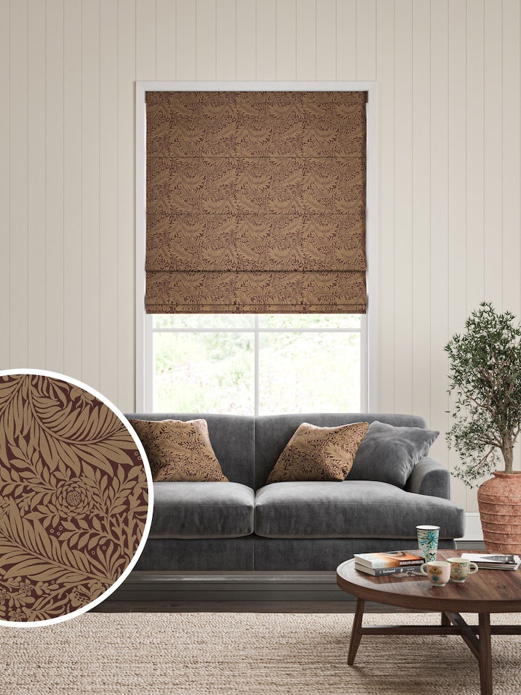 William Morris At Home Pink Larkspur Woven Made to Measure Roman Blinds - Image 6 of 6