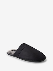 Black Mule Slippers with Faux Lining - Image 2 of 4