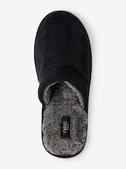 Black Mule Slippers with Faux Lining - Image 3 of 4