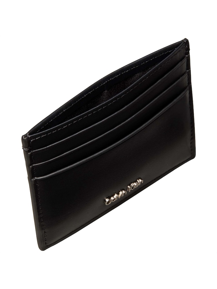 Calvin Klein Black Leather RFID Logo Cardholder Wallet - Image 3 of 3 Calvin Klein Black Leather RFID Logo Cardholder Wallet - Image 3 of 3