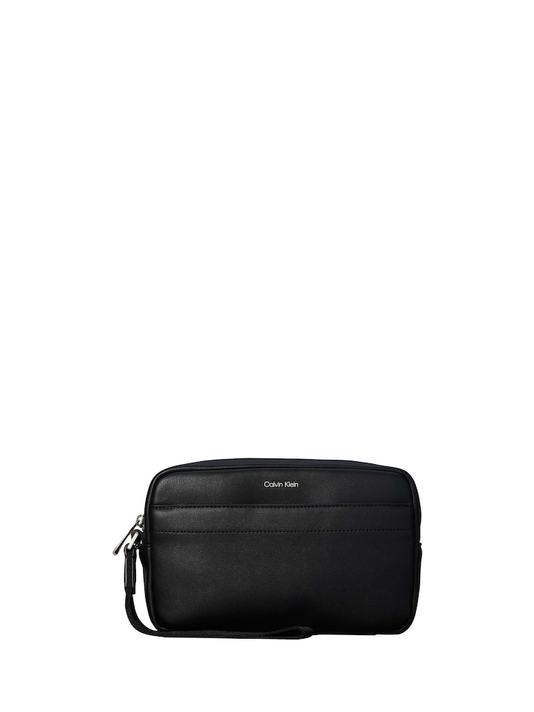 Calvin Klein Black Raised Logo Pouch - Image 1 of 3