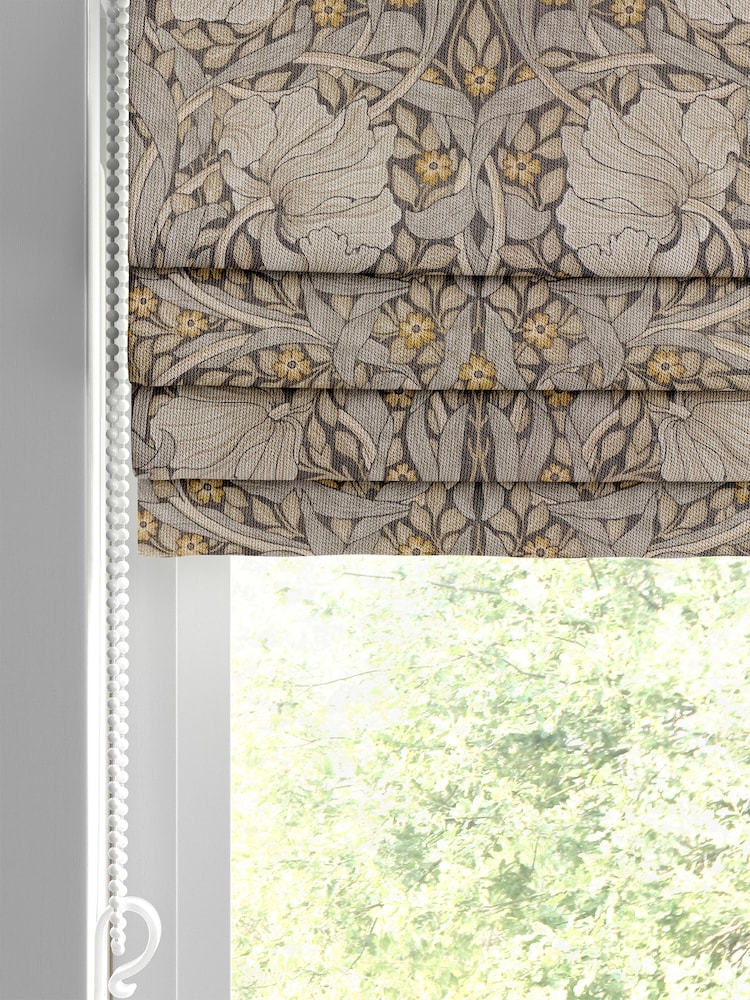 William Morris At Home Grey Pimpernel Made to Measure 100% Cotton Roman Blinds - Image 2 of 6