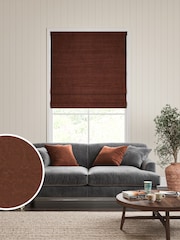 William Morris At Home Orange Lodden Embroidery Made to Measure 100% Cotton Roman Blinds - Image 1 of 6