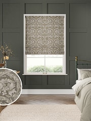 William Morris At Home Limestone Grey African Marigold Velvet Made to Measure Roman Blinds - Image 1 of 6