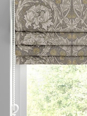 William Morris At Home Limestone Grey African Marigold Velvet Made to Measure Roman Blinds - Image 3 of 6