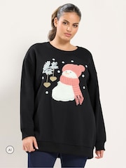 Yours Curve Snowman Embellished Novelty Christmas Sweatshirt - Image 1 sur 6
