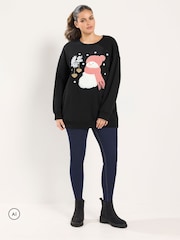 Yours Curve Snowman Embellished Novelty Christmas Sweatshirt - Image 2 sur 6