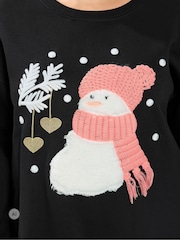 Yours Curve Snowman Embellished Novelty Christmas Sweatshirt - Image 4 sur 6