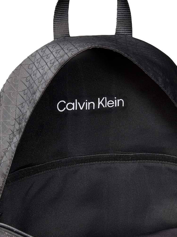Calvin Klein Black Emblem Logo Backpack - Image 4 of 4 Calvin Klein Black Emblem Logo Backpack - Image 4 of 4