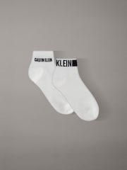 Calvin Klein White Logo Stripe Socks 2 Pack - Image 1 of 2