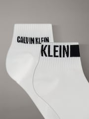 Calvin Klein White Logo Stripe Socks 2 Pack - Image 2 of 2
