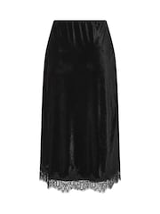 Star by Julien MacDonald Black Lace Overlay Velvet Skirt - Image 6 of 6