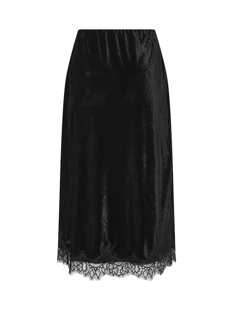 Star by Julien MacDonald Black Lace Overlay Velvet Skirt - Image 6 of 6 Star by Julien MacDonald Black Lace Overlay Velvet Skirt - Image 6 of 6