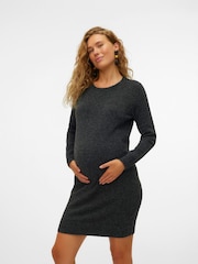 VERO MODA Black Maternity Soft Touch Round Neck Knitted Jumper Dress - Image 1 of 5