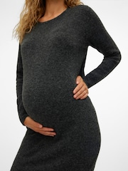 VERO MODA Black Maternity Soft Touch Round Neck Knitted Jumper Dress - Image 4 of 5