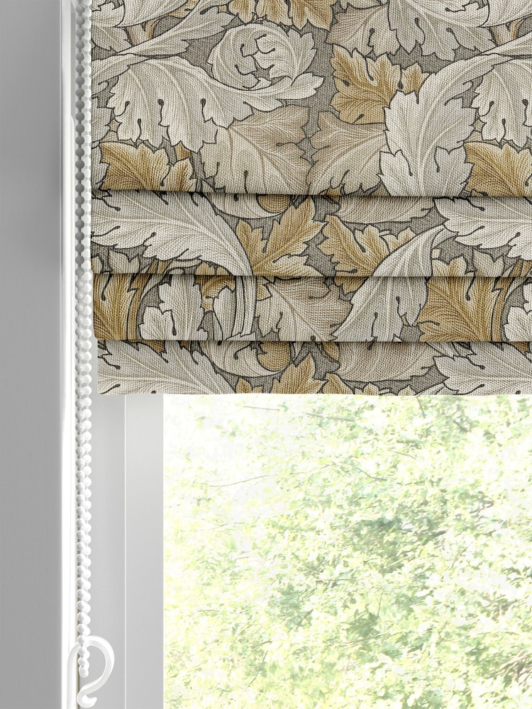 William Morris At Home Grey Acanthus Made to Measure 100% Cotton Roman Blinds - Image 2 of 6