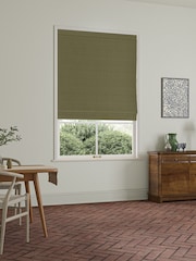 William Morris At Home Green Lodden Embroidery Made to Measure 100% Cotton Roman Blinds - Image 5 of 6