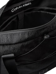 Calvin Klein Black Water-Repellent Jacquard Tote Bag - Image 4 of 4
