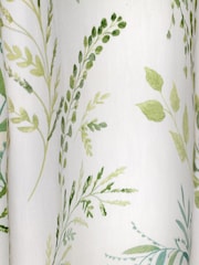 Fusion Green 100% Cotton Fernworthy Botanical Leaves Lined Eyelet Curtains - Image 2 of 2