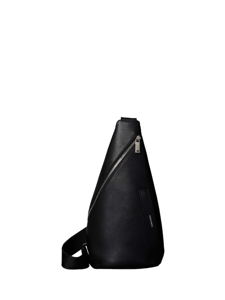 Calvin Klein Black Micro Pebble Sling Bag - Image 2 of 4 Calvin Klein Black Micro Pebble Sling Bag - Image 2 of 4