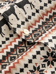 Natural Fairisle Pattern Christmas Printed Long Sleeve Shirt - Image 8 of 9