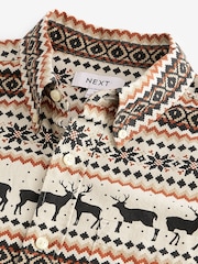 Natural Fairisle Pattern Christmas Printed Long Sleeve Shirt - Image 9 of 9