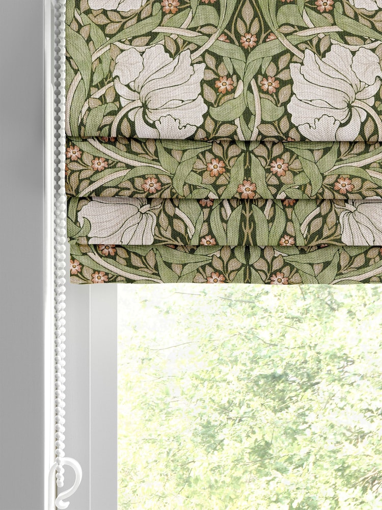 William Morris At Home Green Pimpernel Made to Measure 100% Cotton Roman Blinds - Image 2 of 6