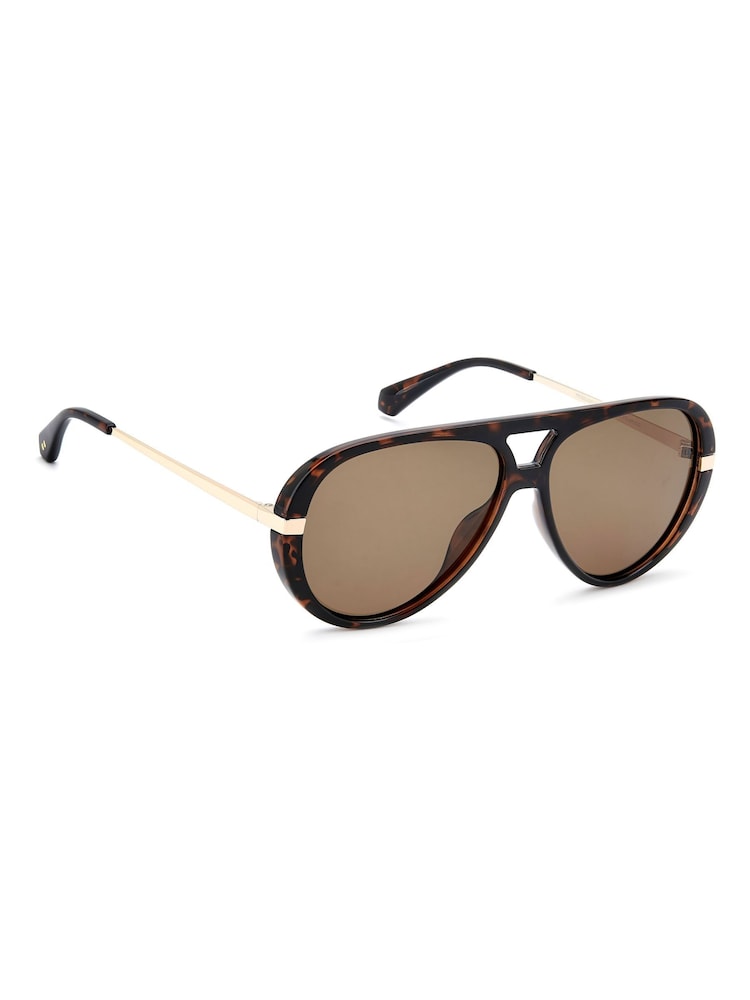 Prive Revaux Brown Unisex Oversized Pilot Sunglasses - Image 2 of 5