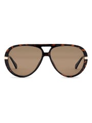Prive Revaux Brown Unisex Oversized Pilot Sunglasses - Image 3 of 5