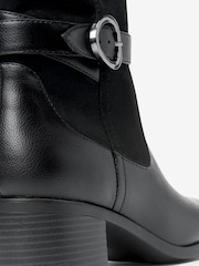 Schwarzes PU - Forever Comfort Stiefel mit Schnalle und Blockabsatz - Bild 7 von 7