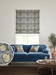 William Morris At Home Blue Pimpernel Made to Measure 100% Cotton Roman Blinds - Image 1 of 6