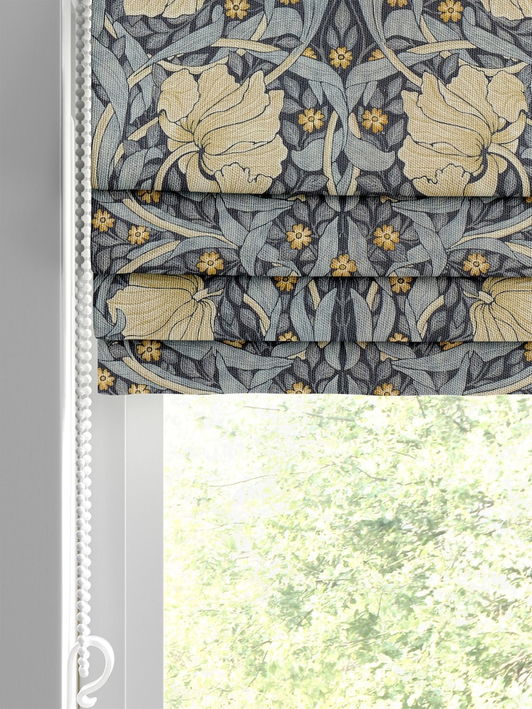William Morris At Home Blue Pimpernel Made to Measure 100% Cotton Roman Blinds - Image 2 of 6