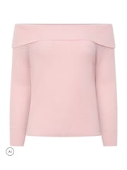 Yours Curve Pink Limited Bardot Knitted Jumper - Image 5 of 6