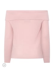 Yours Curve Pink Limited Bardot Knitted Jumper - Image 6 of 6
