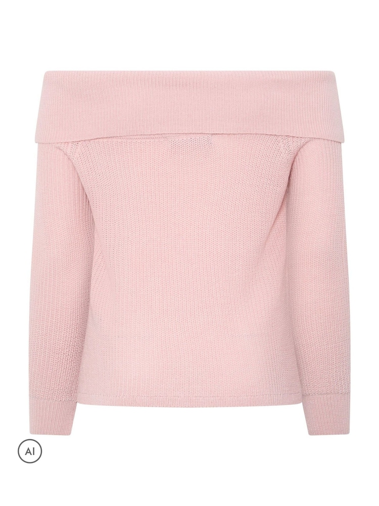 Yours Curve Pink Limited Bardot Knitted Jumper - Image 6 of 6 Yours Curve Pink Limited Bardot Knitted Jumper - Image 6 of 6