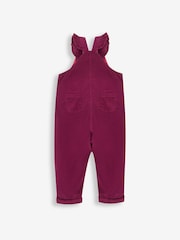 JoJo Maman Bébé Plum Girls' Frill Cord Dungarees - Image 2 of 3