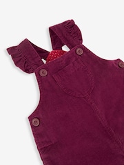 JoJo Maman Bébé Plum Girls' Frill Cord Dungarees - Image 3 of 3