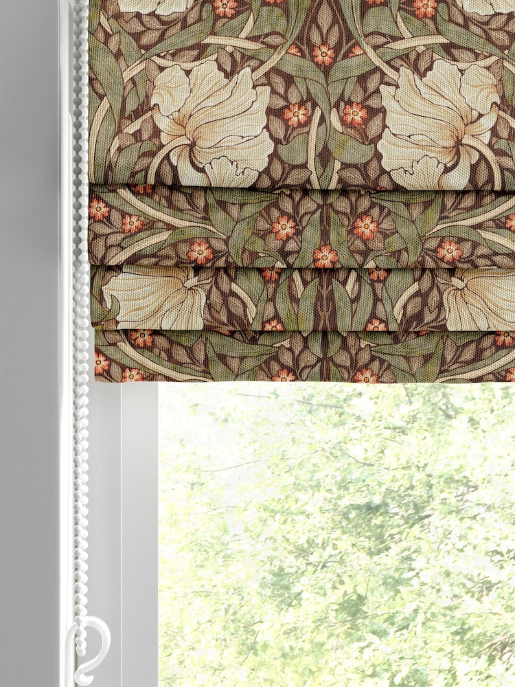 William Morris At Home Green Pimpernel Velvet Made to Measure Roman Blinds - Image 2 of 6