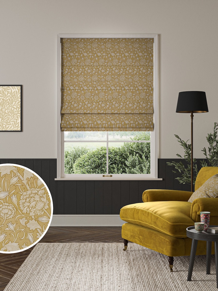 William Morris At Home Yellow Wild Tulip Made to Measure 100% Cotton Roman Blinds - Image 1 of 6