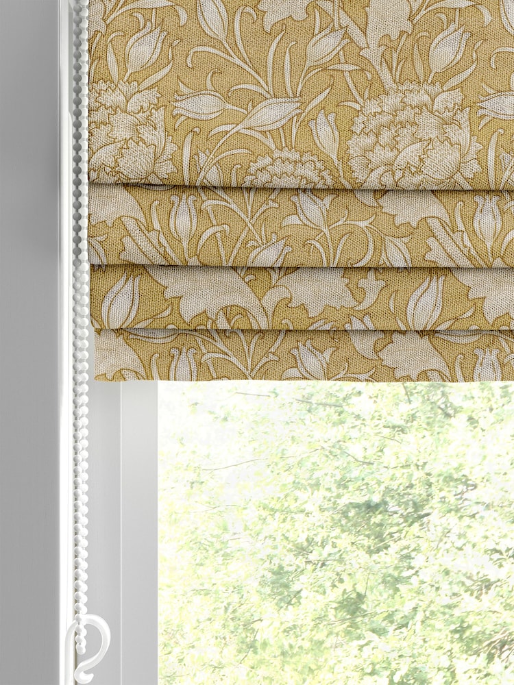 William Morris At Home Yellow Wild Tulip Made to Measure 100% Cotton Roman Blinds - Image 2 of 6