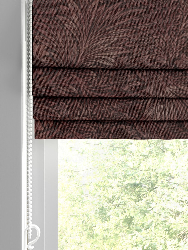 William Morris At Home Red Burgundy Marigold Velvet Made to Measure Roman Blinds - Image 2 of 6