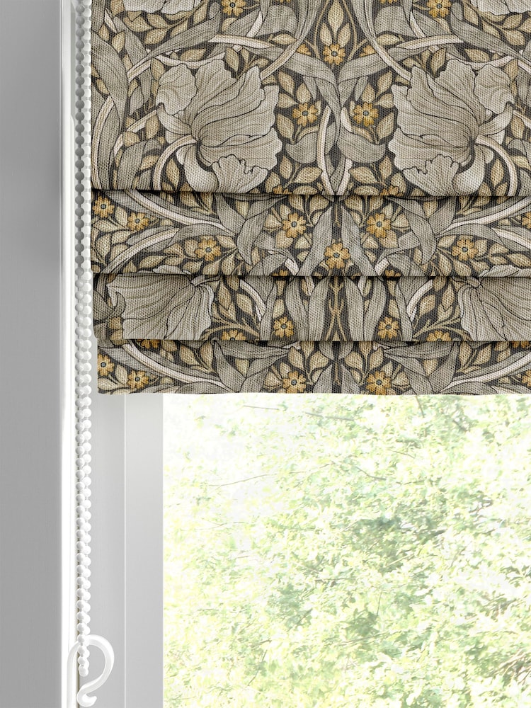 William Morris At Home Grey Pimpernel Velvet Made to Measure Roman Blinds - Image 2 of 6