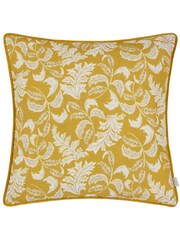 Evans Lichfield Yellow Chatsworth Topiary Country Floral Piped Cushion - Image 2 of 5