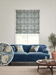 William Morris At Home Blue Pimpernel Velvet Made to Measure Roman Blinds - Image 1 of 6