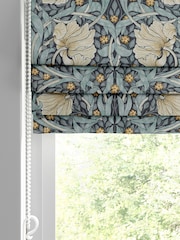 William Morris At Home Blue Pimpernel Velvet Made to Measure Roman Blinds - Image 2 of 6