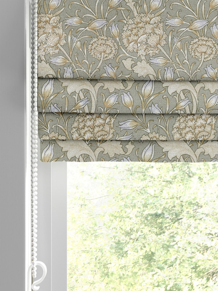 William Morris At Home Green Wild Tulip Made to Measure 100% Cotton Roman Blinds - Image 2 of 6
