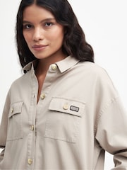 Barbour® International Beige Morgan Utility Overshirt - Image 4 of 6