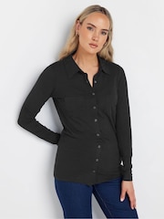 Long Tall Sally Black 100% Cotton Jersey Shirt - Image 1 of 5