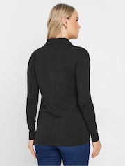Long Tall Sally Black 100% Cotton Jersey Shirt - Image 2 of 5