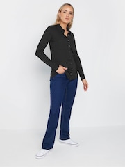 Long Tall Sally Black 100% Cotton Jersey Shirt - Image 3 of 5